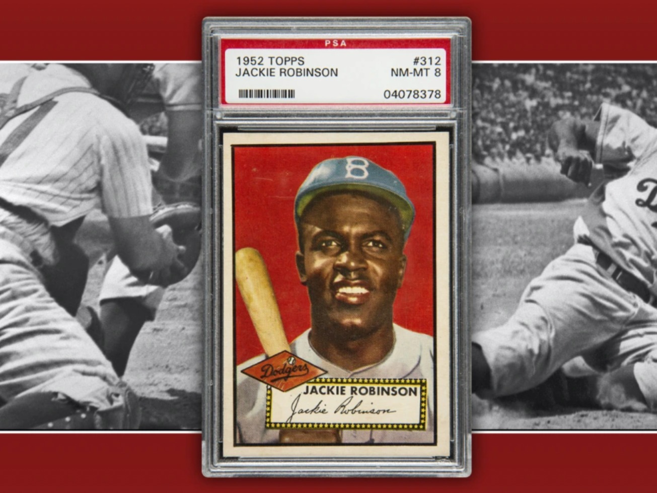 Jackie Robinson 1952 Topps #312 LE Replica Porcelain Rookie Baseball Card